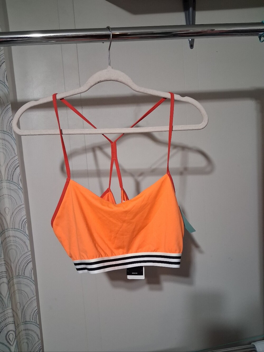 23. Adidas Orange Strappy Sports Bra – Size XL  NWT –
